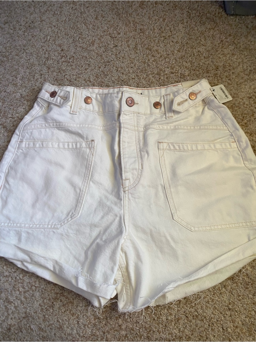 Free people white denim shorts